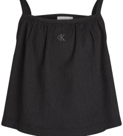 Børn Calvin Klein Toppe>Top - Rib - Crinkle Strap - Ck Black