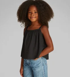 Børn Calvin Klein Toppe></noscript>Top - Rib - Crinkle Strap - Ck Black