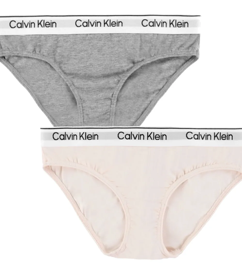 Børn Calvin Klein Undertøj|Trusser - 2-pak - Silver eony/Gråmeleret