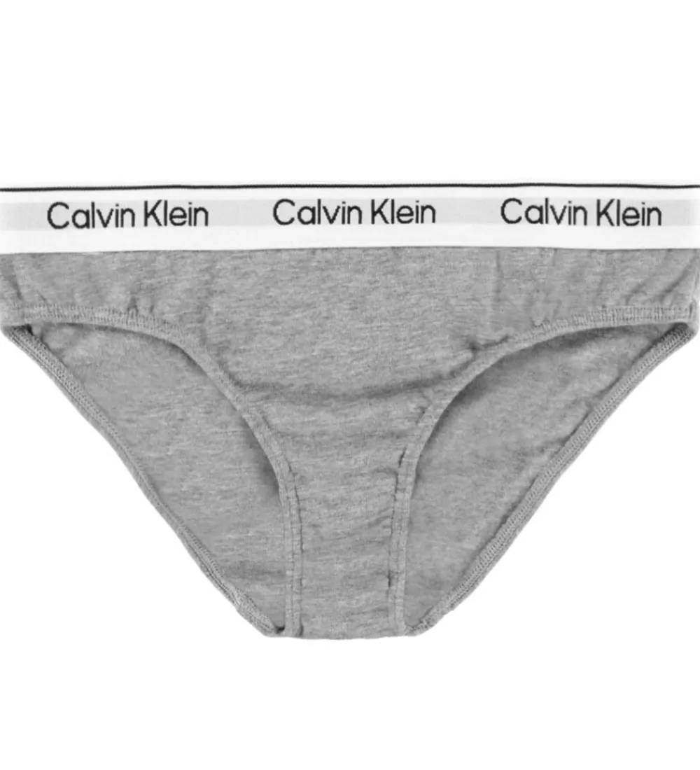 Børn Calvin Klein Undertøj|Trusser - 2-pak - Silver eony/Gråmeleret
