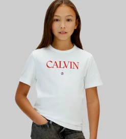 Børn Calvin Klein T-Shirts>T-shirt - Bright White
