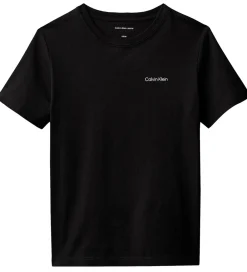 Børn Calvin Klein T-Shirts>T-shirt - Chest Inst. Logo - CK Black