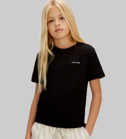 Børn Calvin Klein T-Shirts>T-shirt - Chest Inst. Logo - CK Black