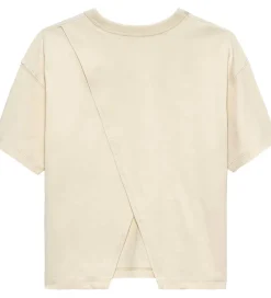 Børn Calvin Klein T-Shirts|T-shirt - Folded Logo Label - White Gray
