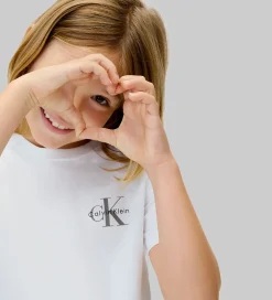 Børn Calvin Klein T-Shirts|T-shirt - Monologo - Bright White