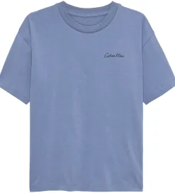 Børn Calvin Klein T-Shirts>T-shirt - Polaroid - Satin Blue