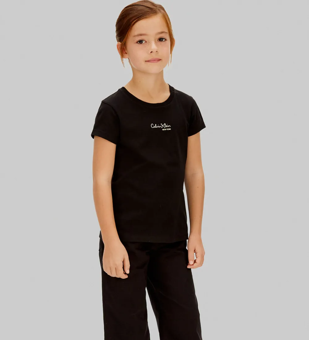 Børn Calvin Klein T-Shirts|T-shirt - Signature - CK Black
