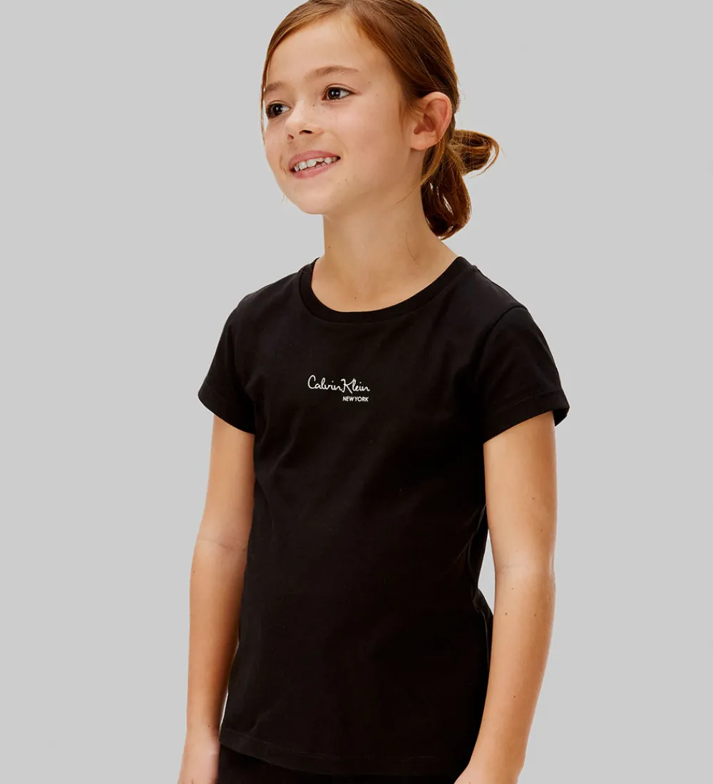 Børn Calvin Klein T-Shirts|T-shirt - Signature - CK Black