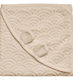 Cam Cam Babyhåndklæde- Og Poncho|Babyhåndklæde - 80x80 cm - Almond m. Ører