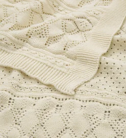 Cam Cam Tæpper|Babytæppe - Strik - Pointelle - Off White