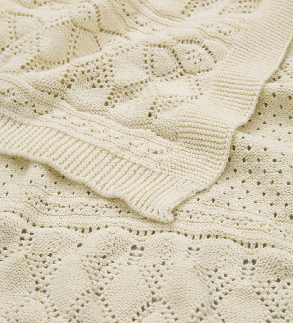 Cam Cam Tæpper|Babytæppe - Strik - Pointelle - Off White