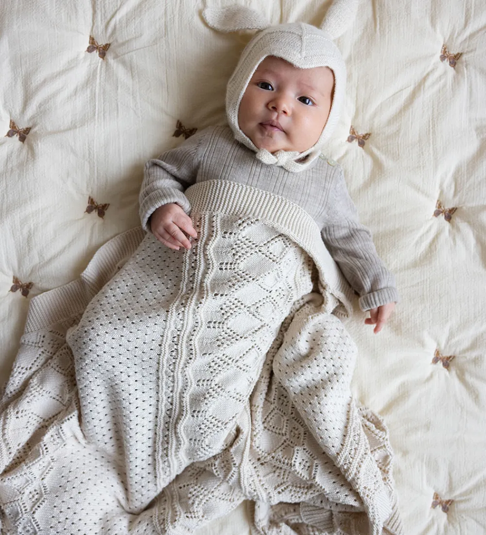 Cam Cam Tæpper|Babytæppe - Strik - Pointelle - Off White