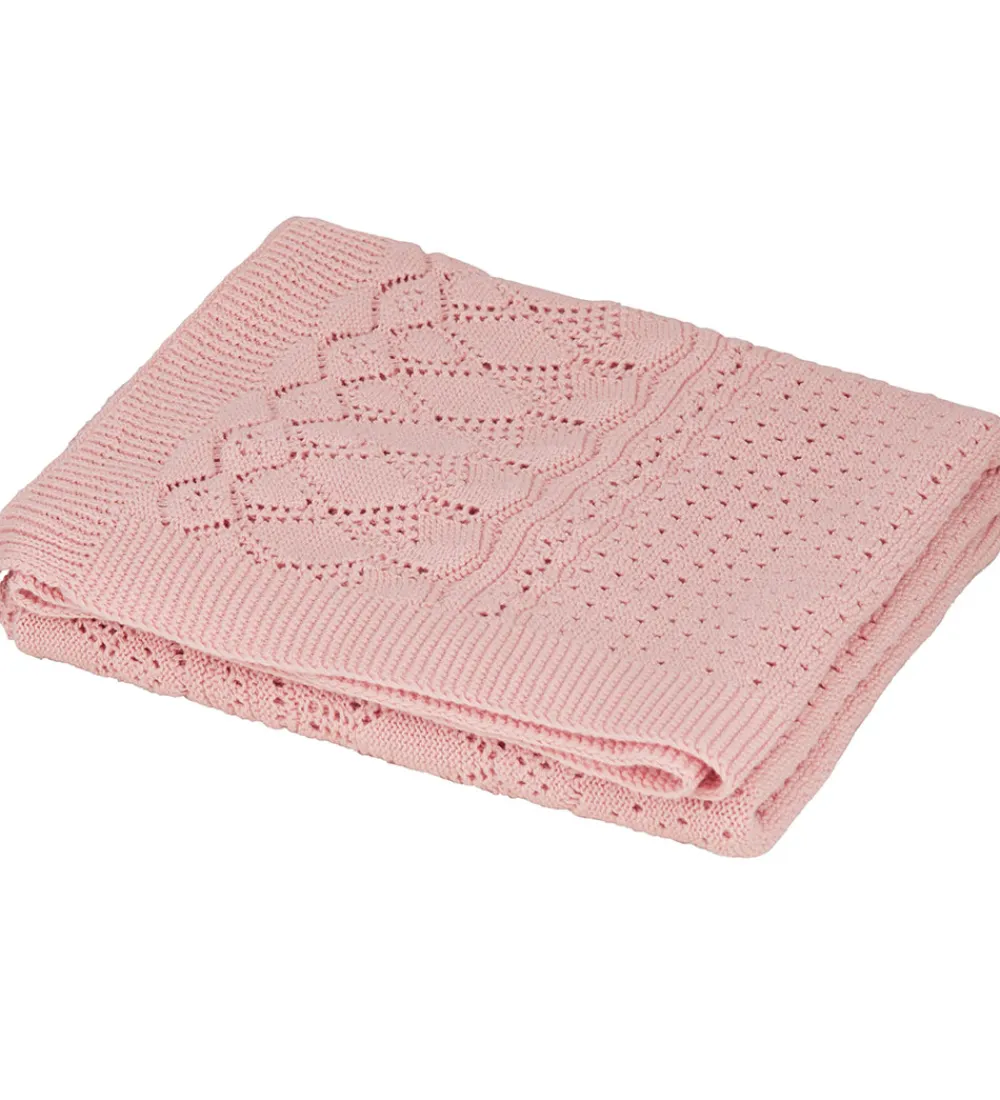 Børn Cam Cam Tæpper|Børneværelset>Babytæppe - Strik - Pointelle - Sorbet