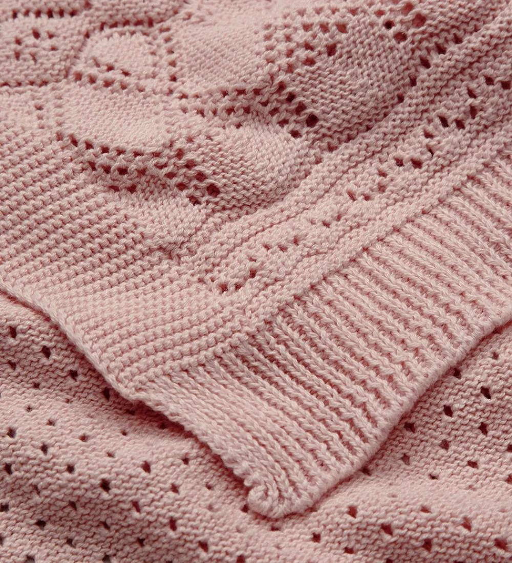 Børn Cam Cam Tæpper|Børneværelset>Babytæppe - Strik - Pointelle - Sorbet