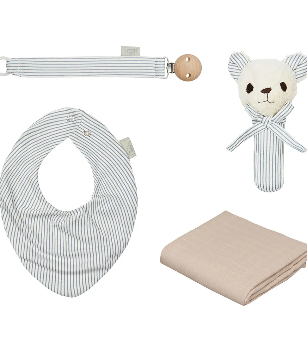 Cam Cam Stofbleer|Savlesmække|Gaveæske - Classic Stripes Blue