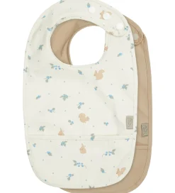 Cam Cam Spisetid|Hagesmække>Hagesmække m. Lomme - PU - 2-pak - Blueberries