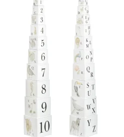 Cam Cam Stablelegetøj>Stableklodser - 10 stk. - Alphabet Animals