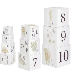 Cam Cam Stablelegetøj>Stableklodser - 10 stk. - Alphabet Animals