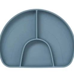 Cam Cam Tallerkener>Tallerken - Silikone - 3 Rum - Rainbow - Midnight Blue