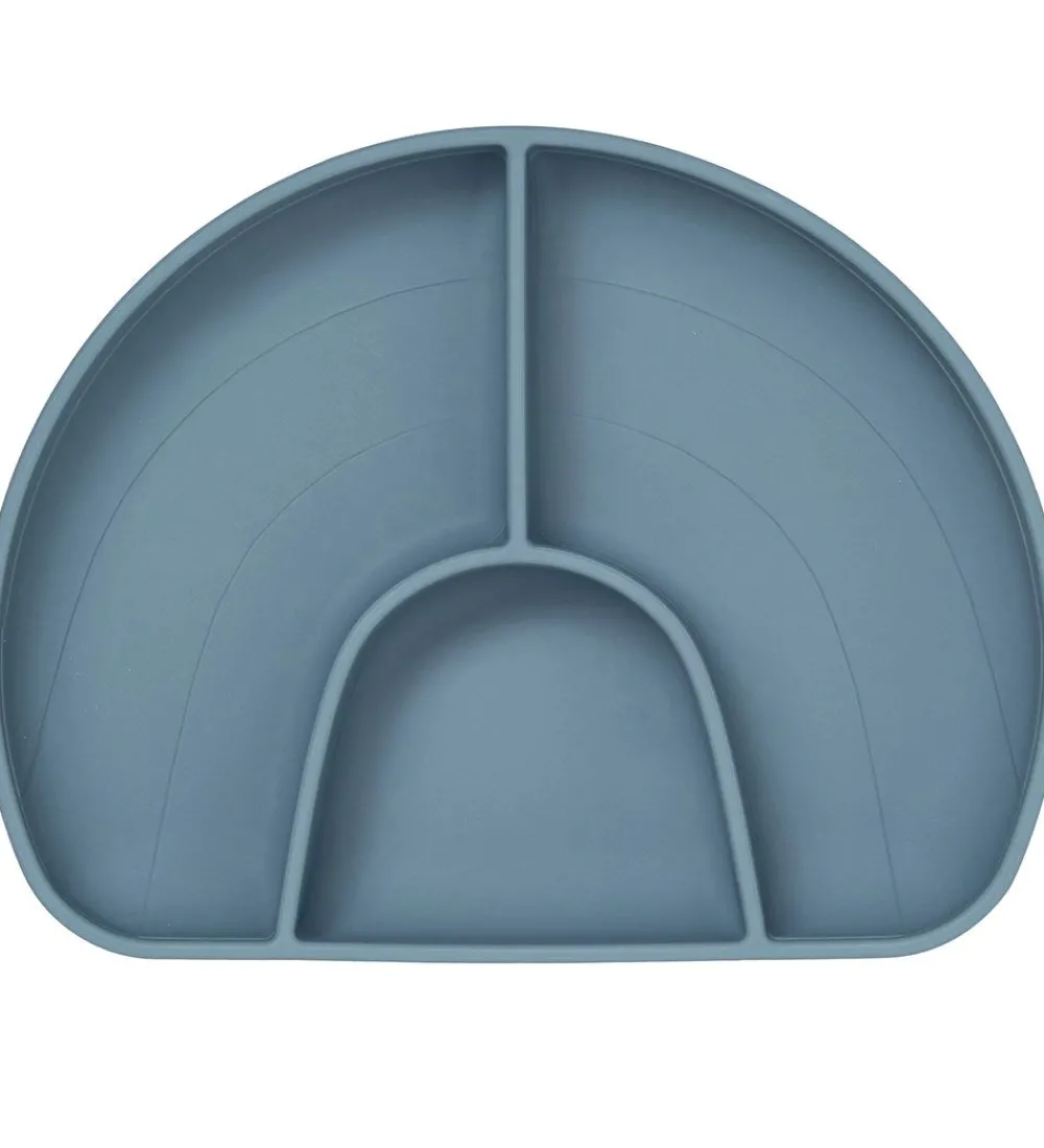 Cam Cam Tallerkener>Tallerken - Silikone - 3 Rum - Rainbow - Midnight Blue