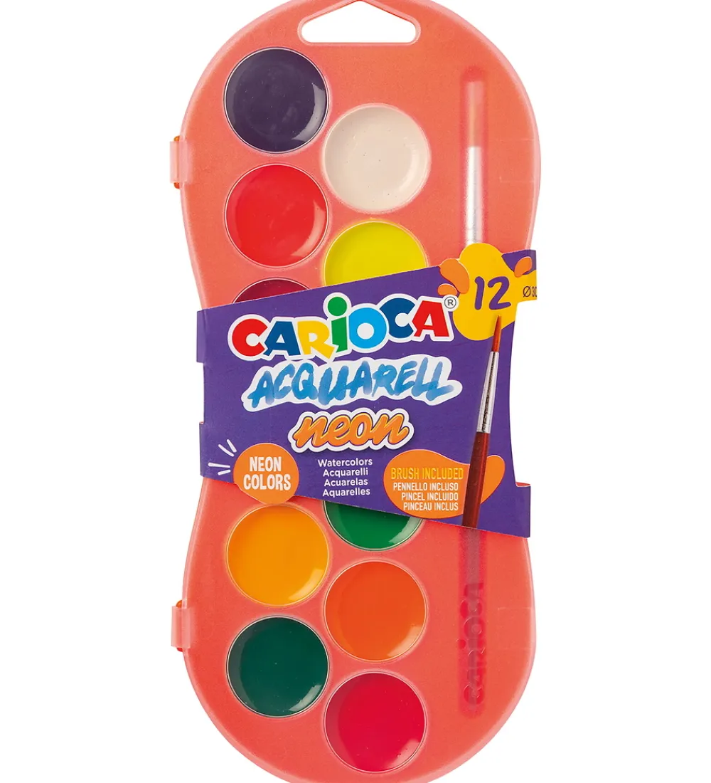 Carioca Maling|Kreativ Leg|Akvarelmaling - 12 Farver - Neon
