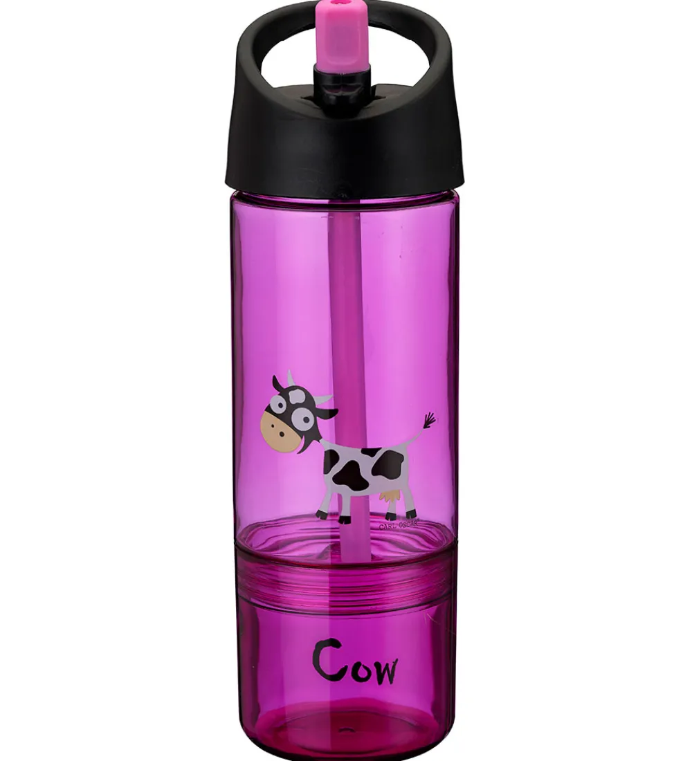 Carl Oscar Drikkedunke|Drikkedunke|Drikkedunk m. Sugerør - 2-i-1 - Lilla m. Ko