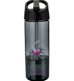 Carl Oscar Drikkedunke|Drikkedunke|Drikkedunk m. Sugerør - 2-i-1 - Grå m. Edderkop