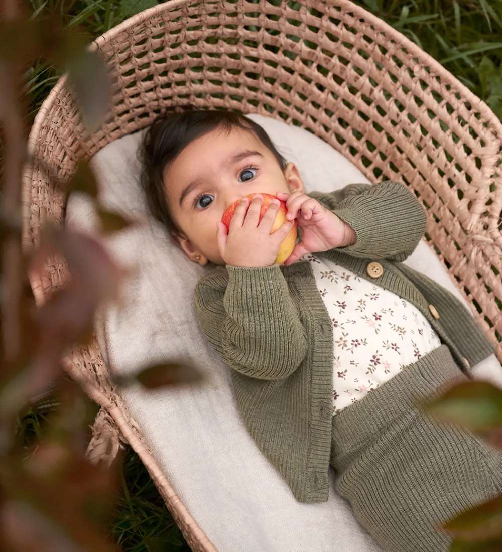 Børn CeLaVi Striktrøjer>Cardigan - Uld - Dusky Green