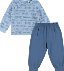 Børn CeLaVi Basis>Nattøj - 2-delt - Ashley Blue m. Racerbiler