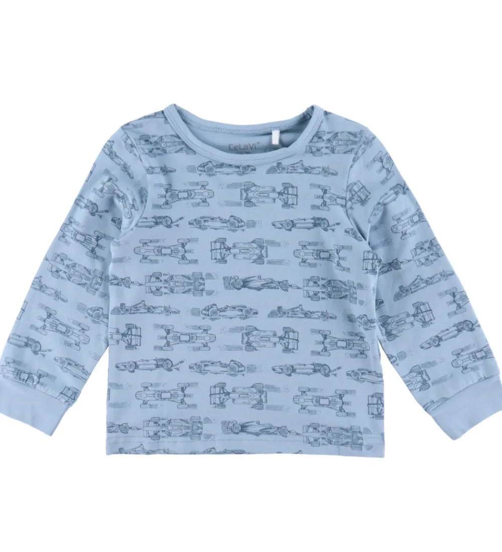 Børn CeLaVi Basis>Nattøj - 2-delt - Ashley Blue m. Racerbiler