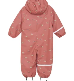 Børn CeLaVi Regntøj|Regndragt m. Fleece - PU - Brick Dust m. Print