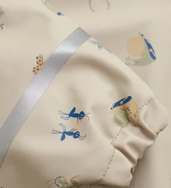 Børn CeLaVi Regntøj></noscript>Regndragt m. Fleece - PU - White Pepper m. Print