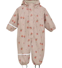 Børn CeLaVi Regntøj|Regndragt m. Fleece - PU - Nasturtium m. Print