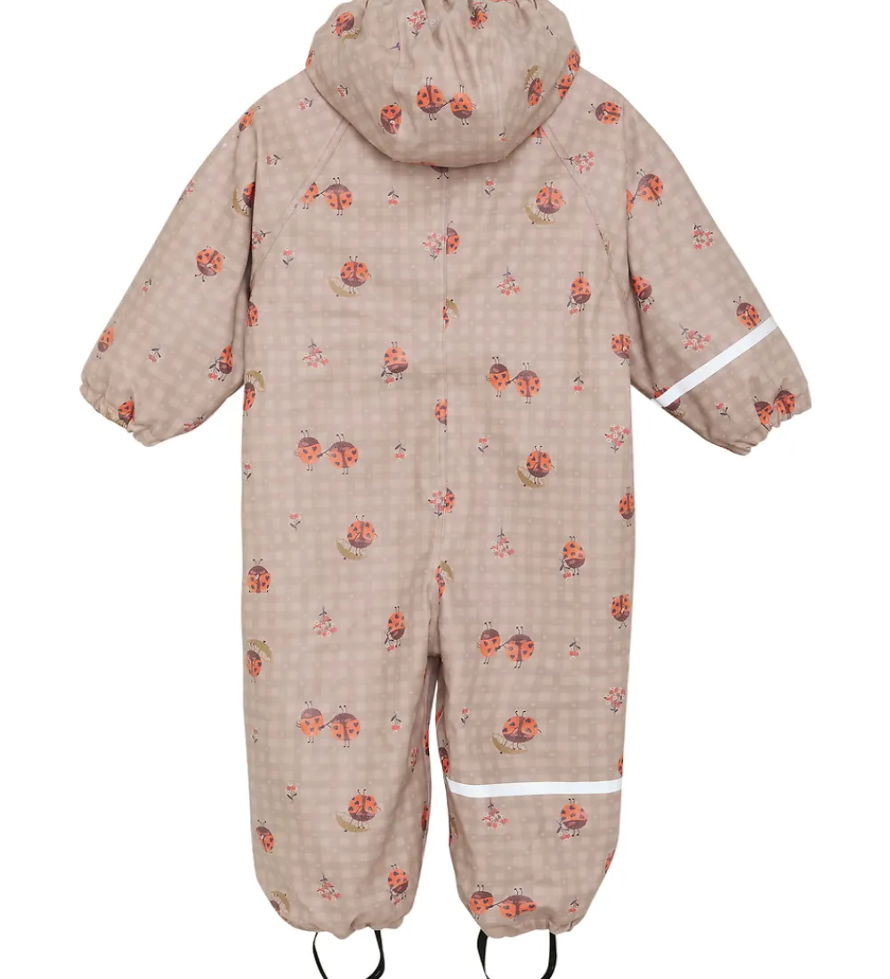 Børn CeLaVi Regntøj|Regndragt m. Fleece - PU - Nasturtium m. Print