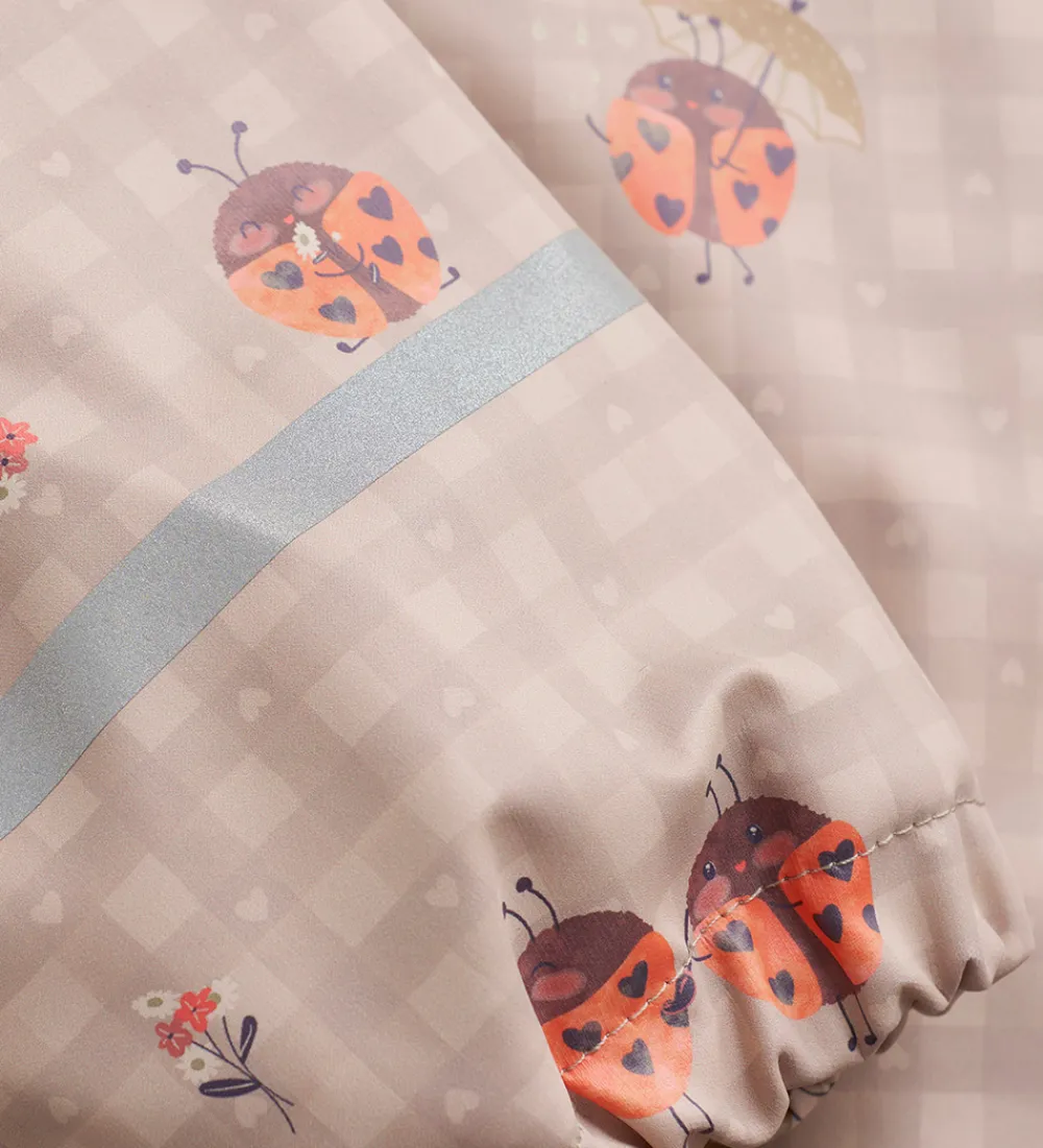 Børn CeLaVi Regntøj|Regndragt m. Fleece - PU - Nasturtium m. Print