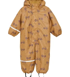 Børn CeLaVi Regntøj|Regndragt m. Fleece - PU - Apple Cinnamon m. Print
