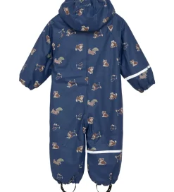 Børn CeLaVi Regntøj|Regndragt m. Fleece - PU - Oceania m. Print