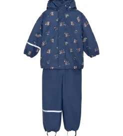 Børn CeLaVi Regntøj|Regntøj m. Seler/Fleece - Recycle PU - Oceania m. Print