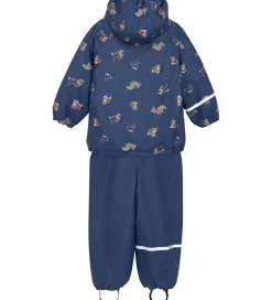 Børn CeLaVi Regntøj|Regntøj m. Seler/Fleece - Recycle PU - Oceania m. Print