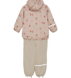 Børn CeLaVi Regntøj>Regntøj m. Seler/Fleece - Recycle PU - Nasturtium m. Prin