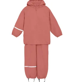 Børn CeLaVi Regntøj|Regntøj m. Seler/Fleece - Recycle PU - Brick Dust