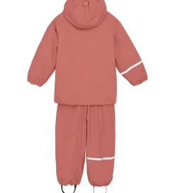 Børn CeLaVi Regntøj|Regntøj m. Seler/Fleece - Recycle PU - Brick Dust