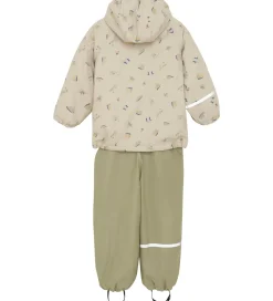 Børn CeLaVi Regntøj>Regntøj m. Seler/Fleece - Recycle PU - White Pepper m. Pr