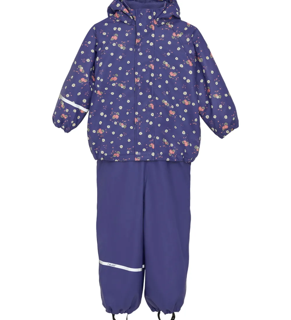 Børn CeLaVi Regntøj>Regntøj m. Seler/Fleece - Recycle PU - Skipper Blue m. Pr