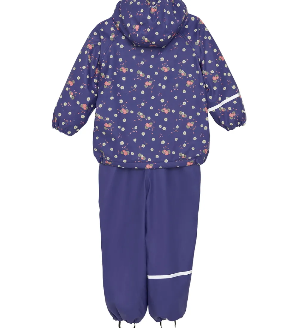 Børn CeLaVi Regntøj>Regntøj m. Seler/Fleece - Recycle PU - Skipper Blue m. Pr