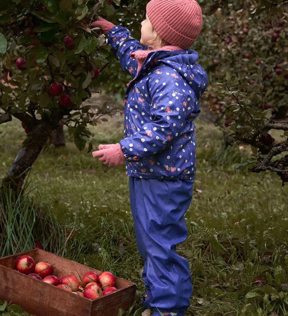 Børn CeLaVi Regntøj>Regntøj m. Seler/Fleece - Recycle PU - Skipper Blue m. Pr