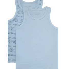 Børn CeLaVi Undertøj|Basis|Undertrøjer - 2-pak - Ashley Blue m. Racerbiler