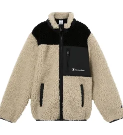 Børn Champion Fleece|Fleecejakke - Neutral Chino Beige m. Sort