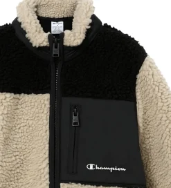 Børn Champion Fleece|Fleecejakke - Neutral Chino Beige m. Sort