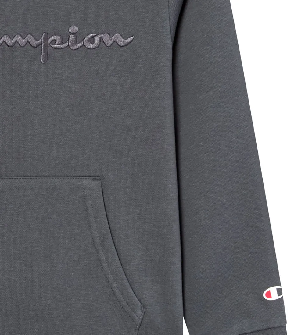 Børn Champion Hættetrøjer>Hættetrøje - Forged Steel Grey